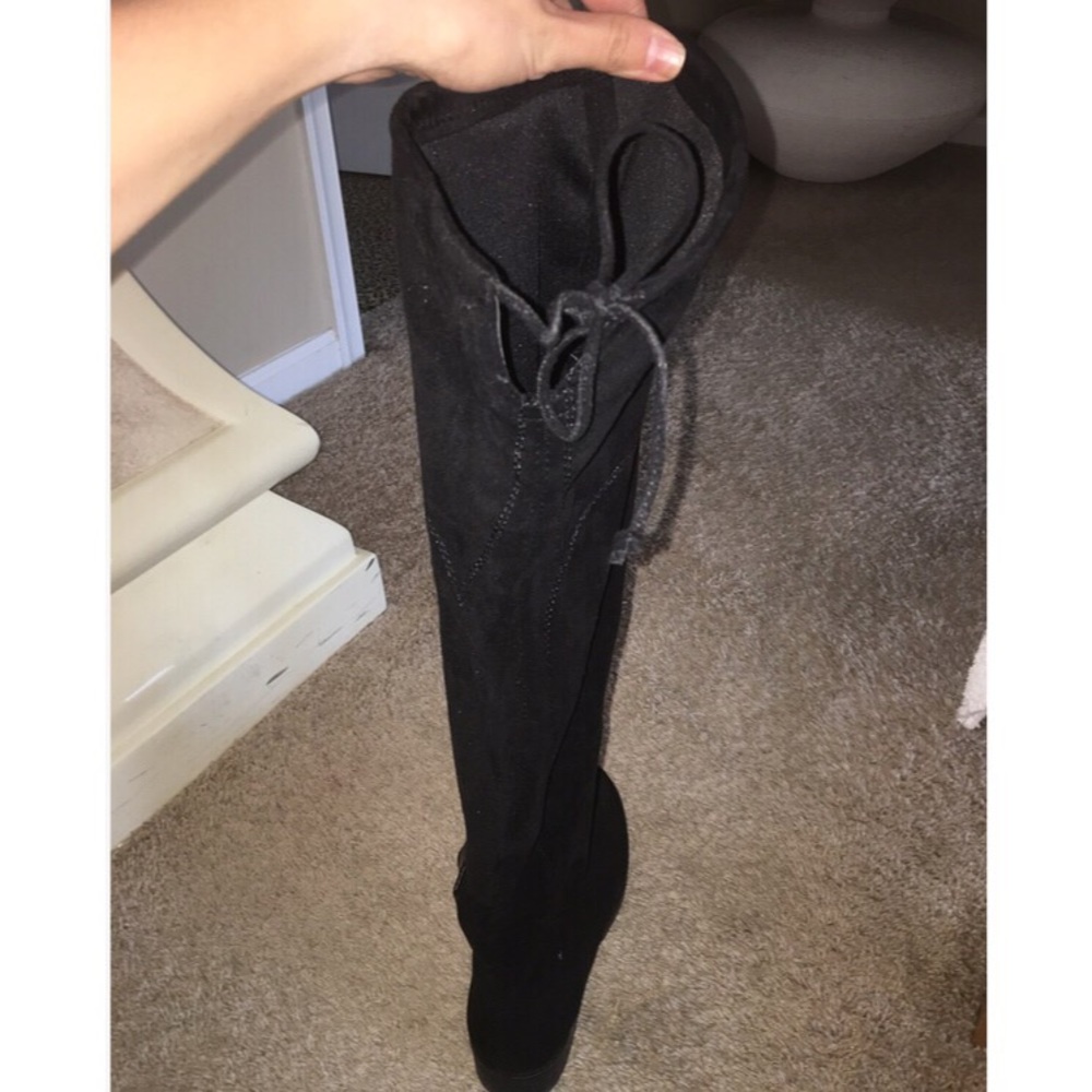 UNISA over the knee tie black boots